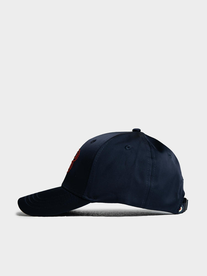 Ben Sherman B Bling Cap in Navy - rear view showing adjustable back strap and structured crown