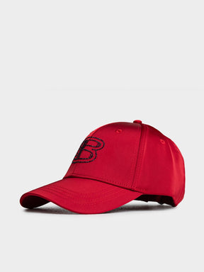 Ben Sherman B Bling Cap in Red - rhinestone logo baseball cap with adjustable back strap and embroidered detail