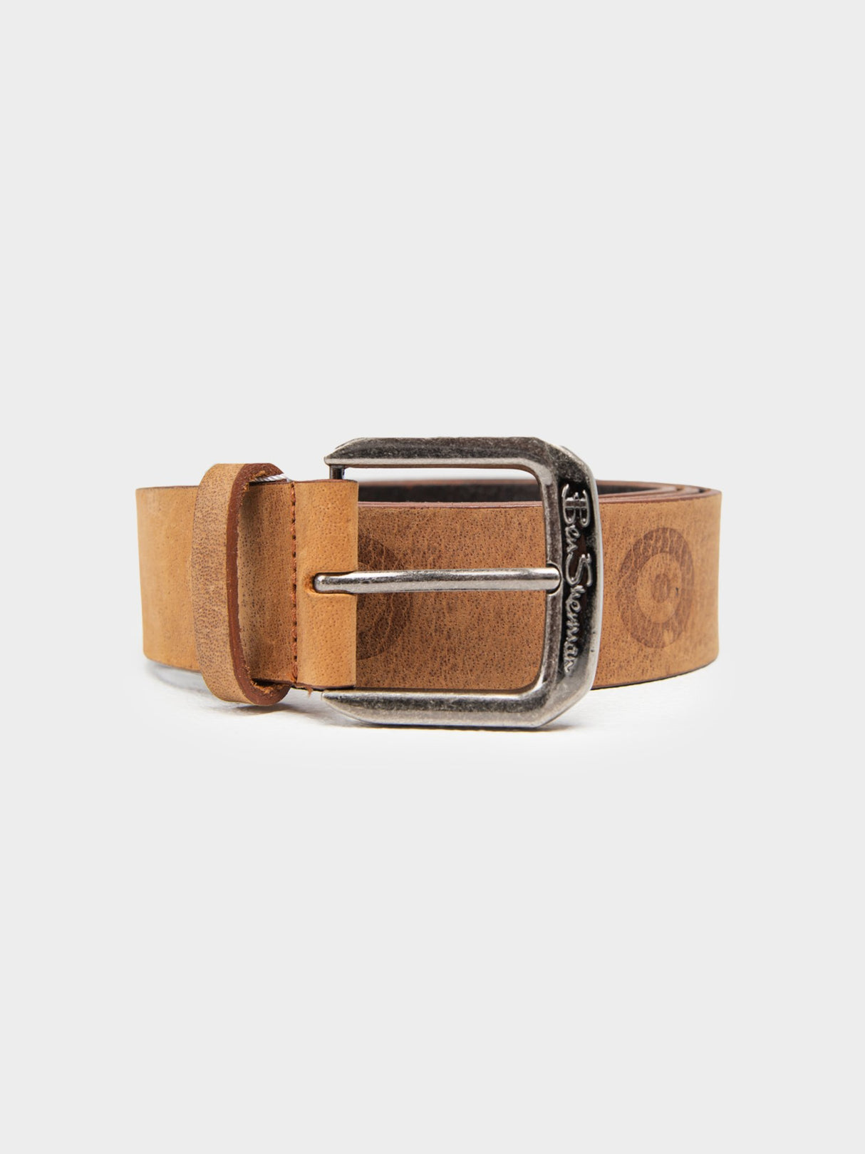 TARGET EMBOSS LEATHER BELT TAN