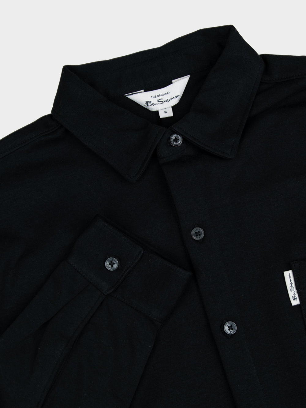 Double Knit Interlock Long Sleeve Shirt - Black - view 2