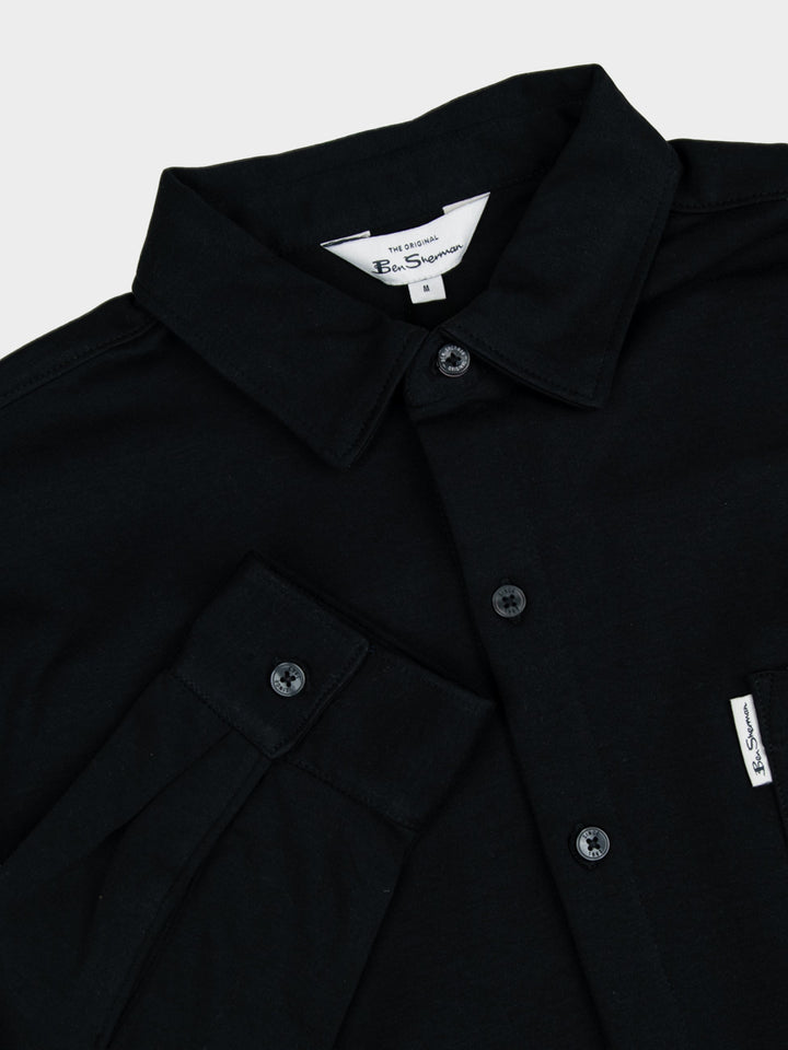 Double Knit Interlock Long Sleeve Shirt - Black - view 2