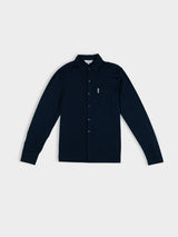 Double Knit Interlock Long Sleeve Shirt - Navy