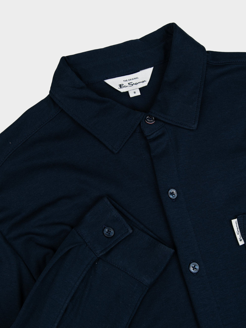 Double Knit Interlock Long Sleeve Shirt - Navy - view 2