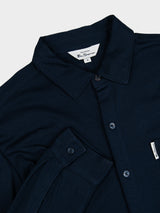 Double Knit Interlock Long Sleeve Shirt - Navy