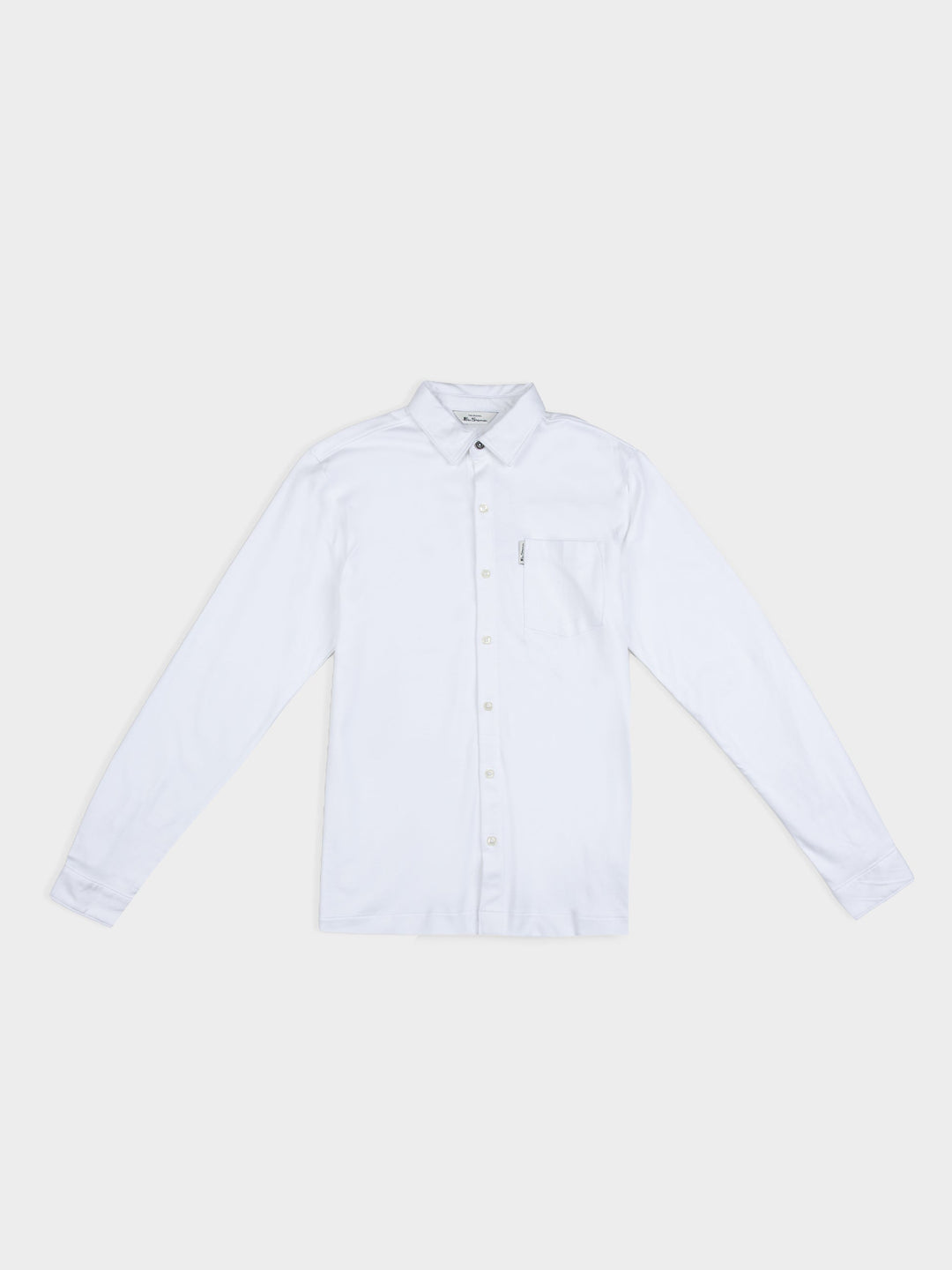 Double Knit Interlock Long Sleeve Shirt - White