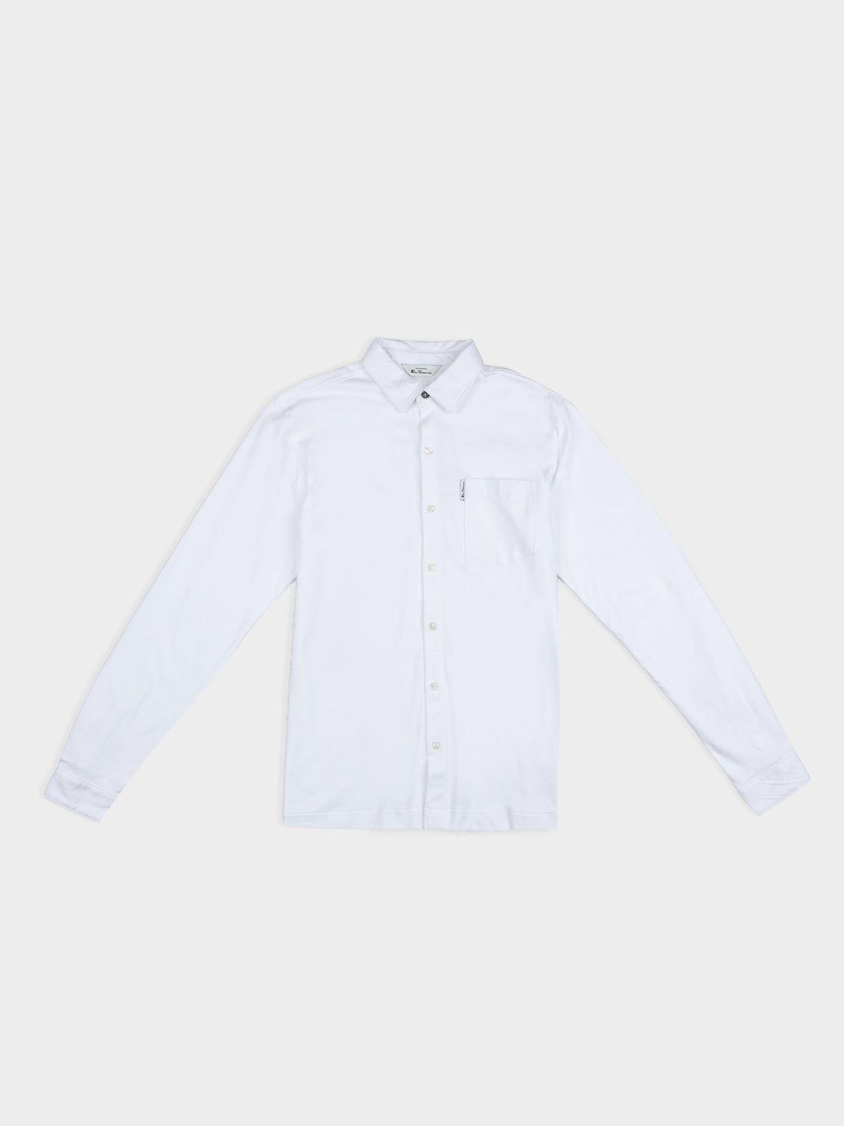 Double Knit Interlock Long Sleeve Shirt - White