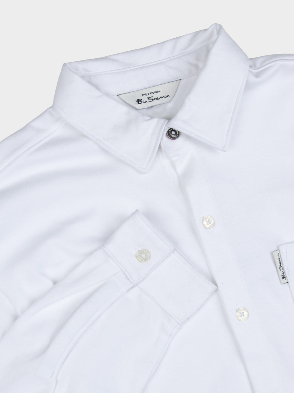 Double Knit Interlock Long Sleeve Shirt - White - view 2