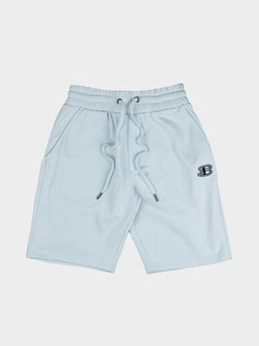 Ben Sherman men's blue fleece jogger shorts with drawstring waistband, side pockets and embroidered logo - casual comfort wear
