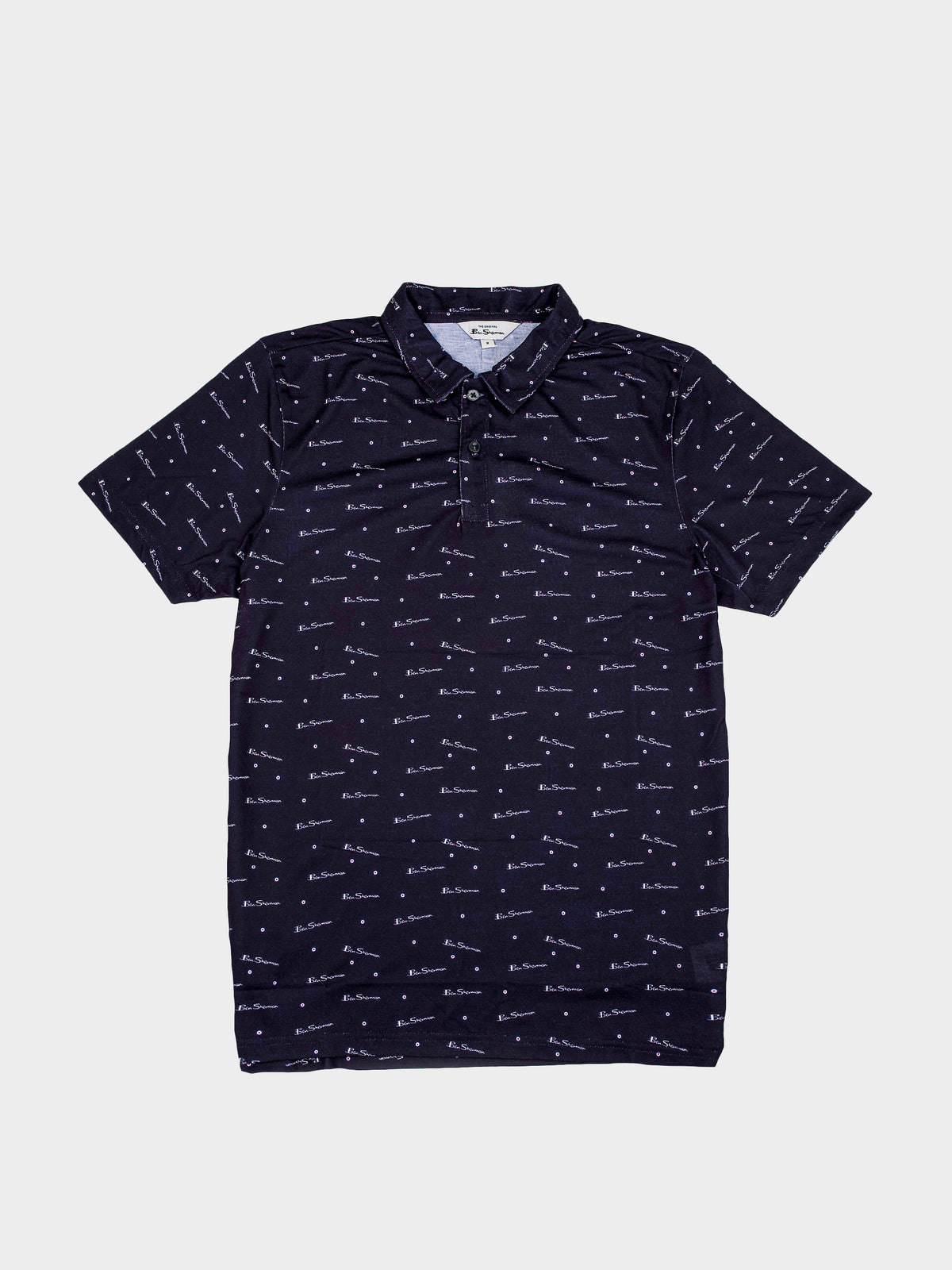 BEN TAR ALL OVER PRINT POLO - BLACK