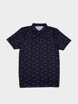BEN TAR ALL OVER PRINT POLO - BLACK