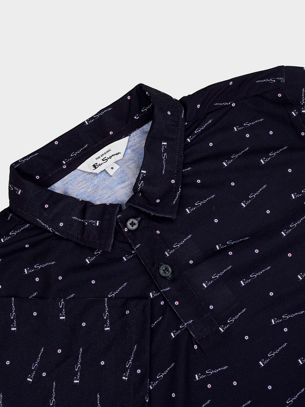 BEN TAR ALL OVER PRINT POLO - BLACK