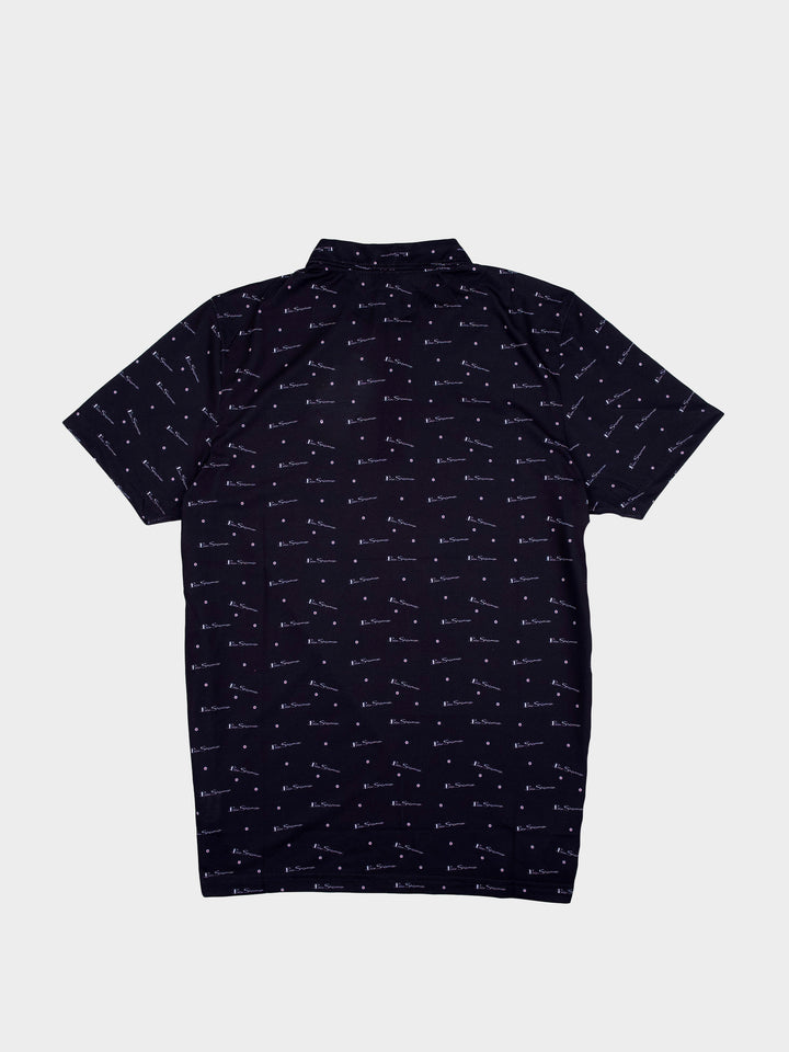 BEN TAR ALL OVER PRINT POLO - BLACK