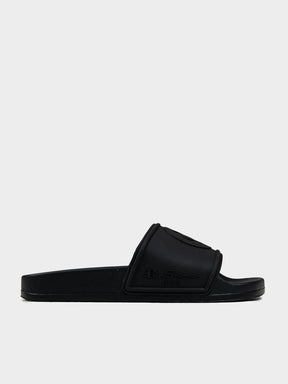 Ben Sherman Target Embossed Slides in Black – Men's Casual Sandal