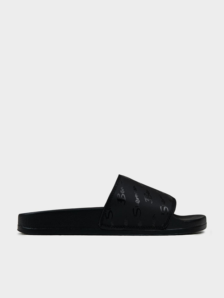 Ben Sherman All Over Print Slides in Black – Men&