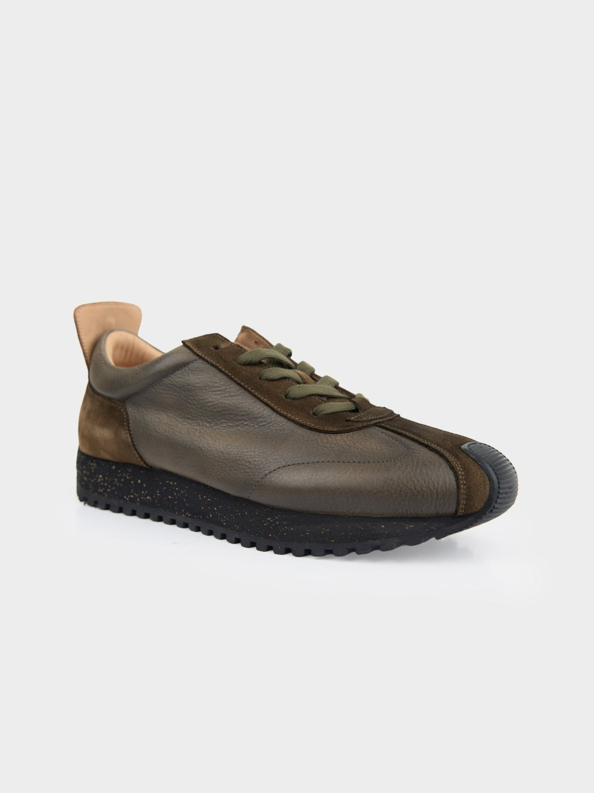 HENRY LEATHER SUEDE LACE UP - Olive/Brown