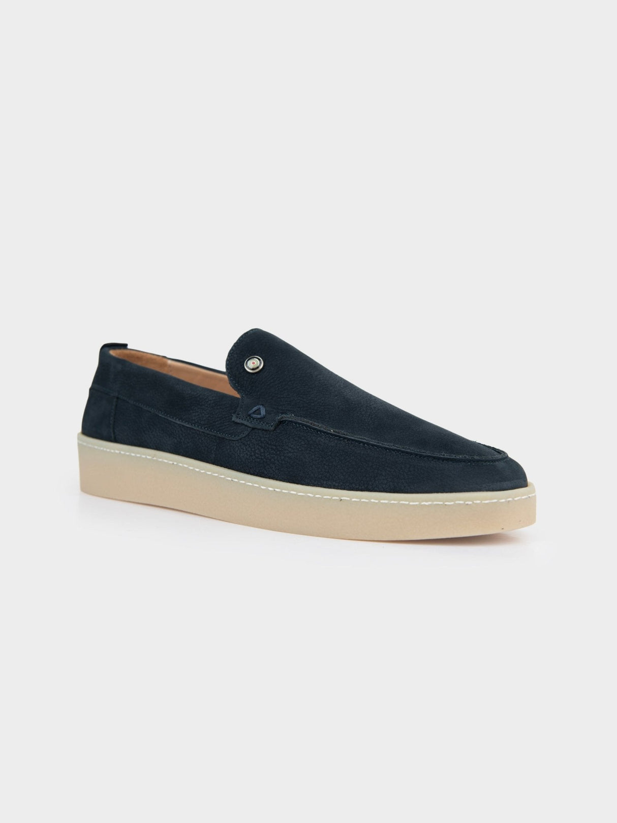 WILLIAM LEATHER SLIP ON - Navy