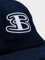 Preppy Wool Blend Cap - Navy