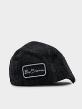Ben Sherman Denim Dixie Cap in Black - rear view with embroidered Ben Sherman logo patch