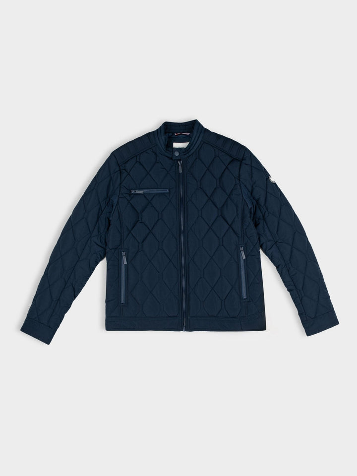 Quilted Bomber Jacket - Navy