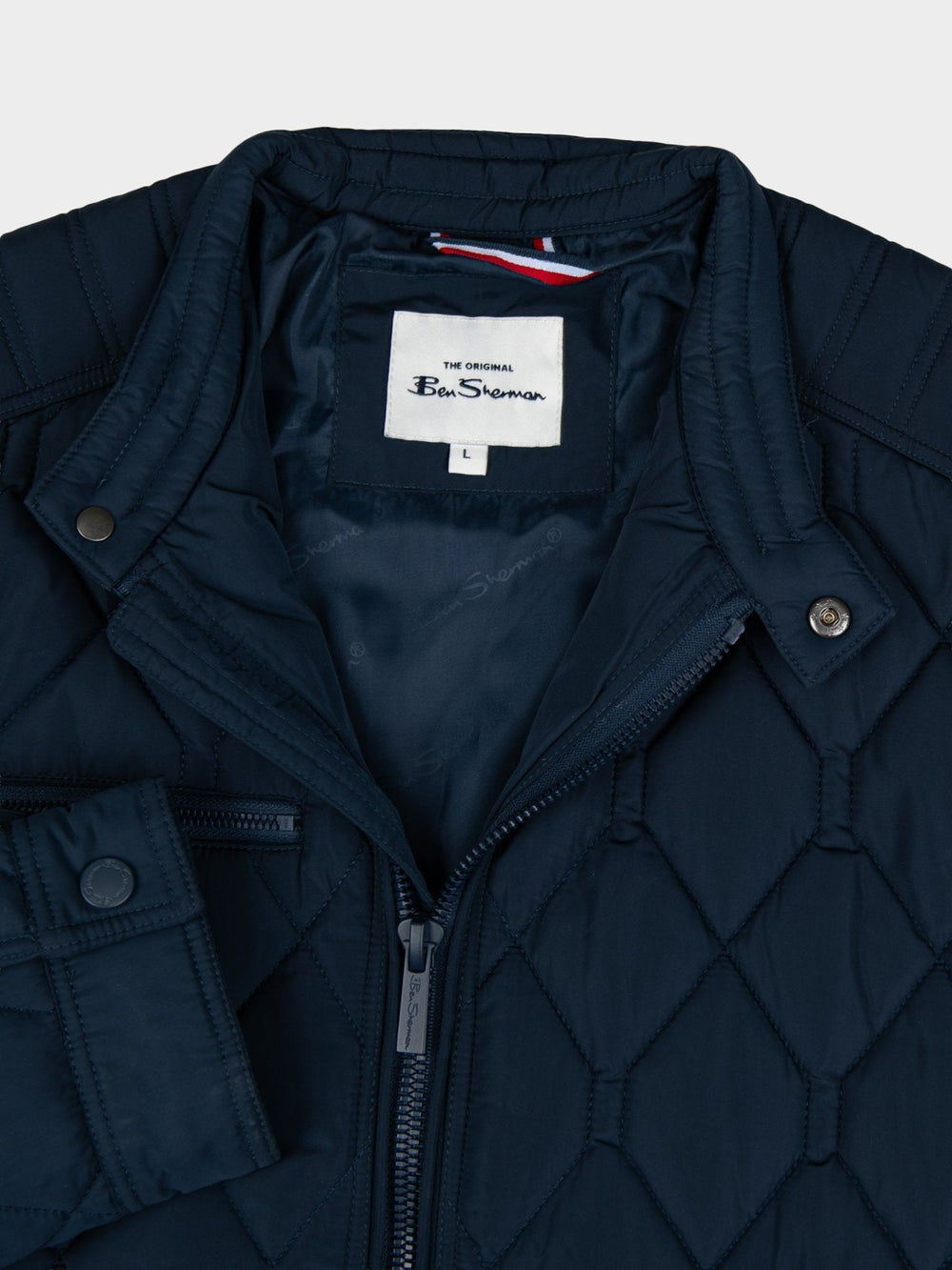 Quilted Bomber Jacket - Navy - view 2