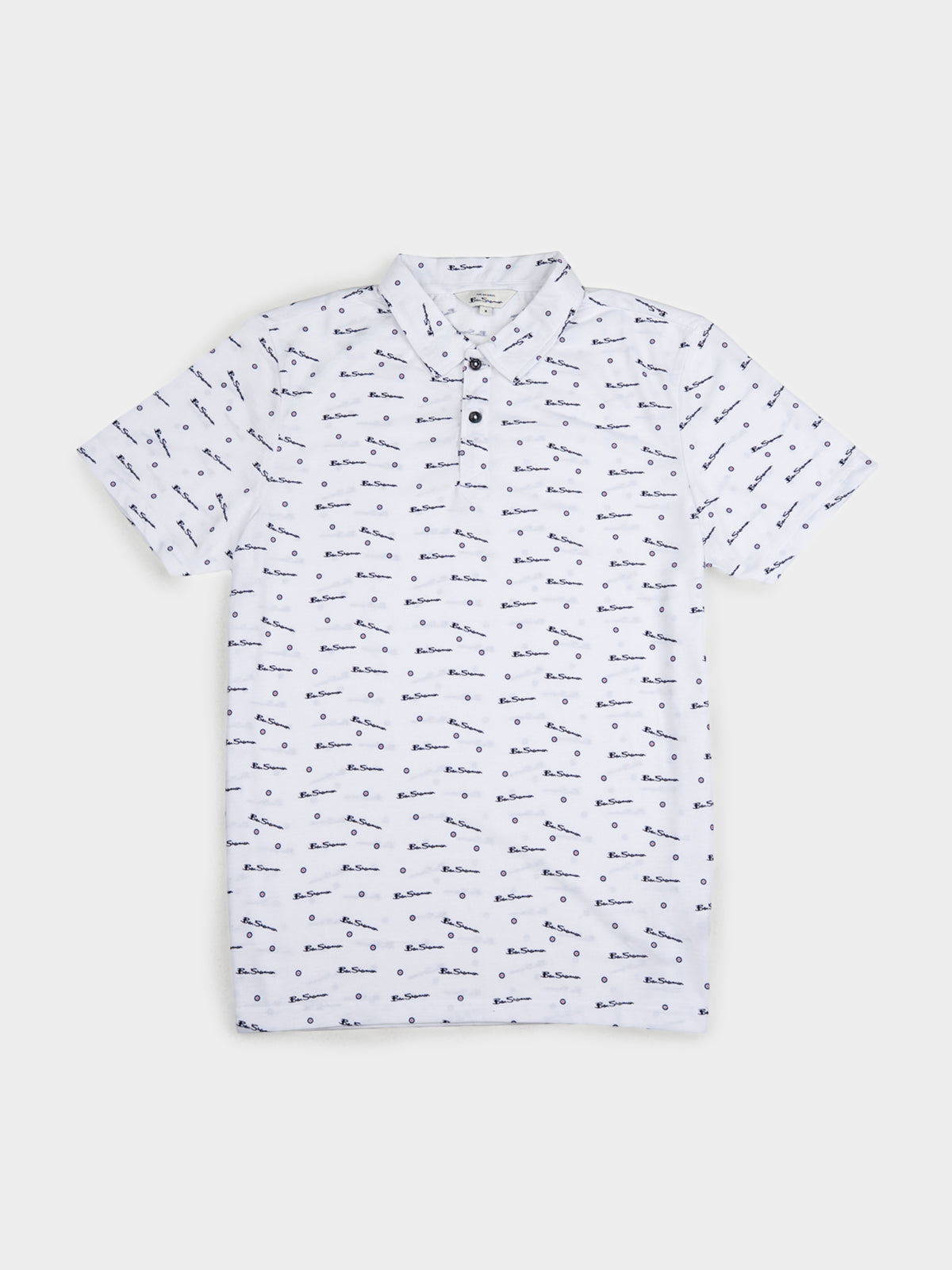 BEN TAR ALL OVER PRINT POLO - WHITE