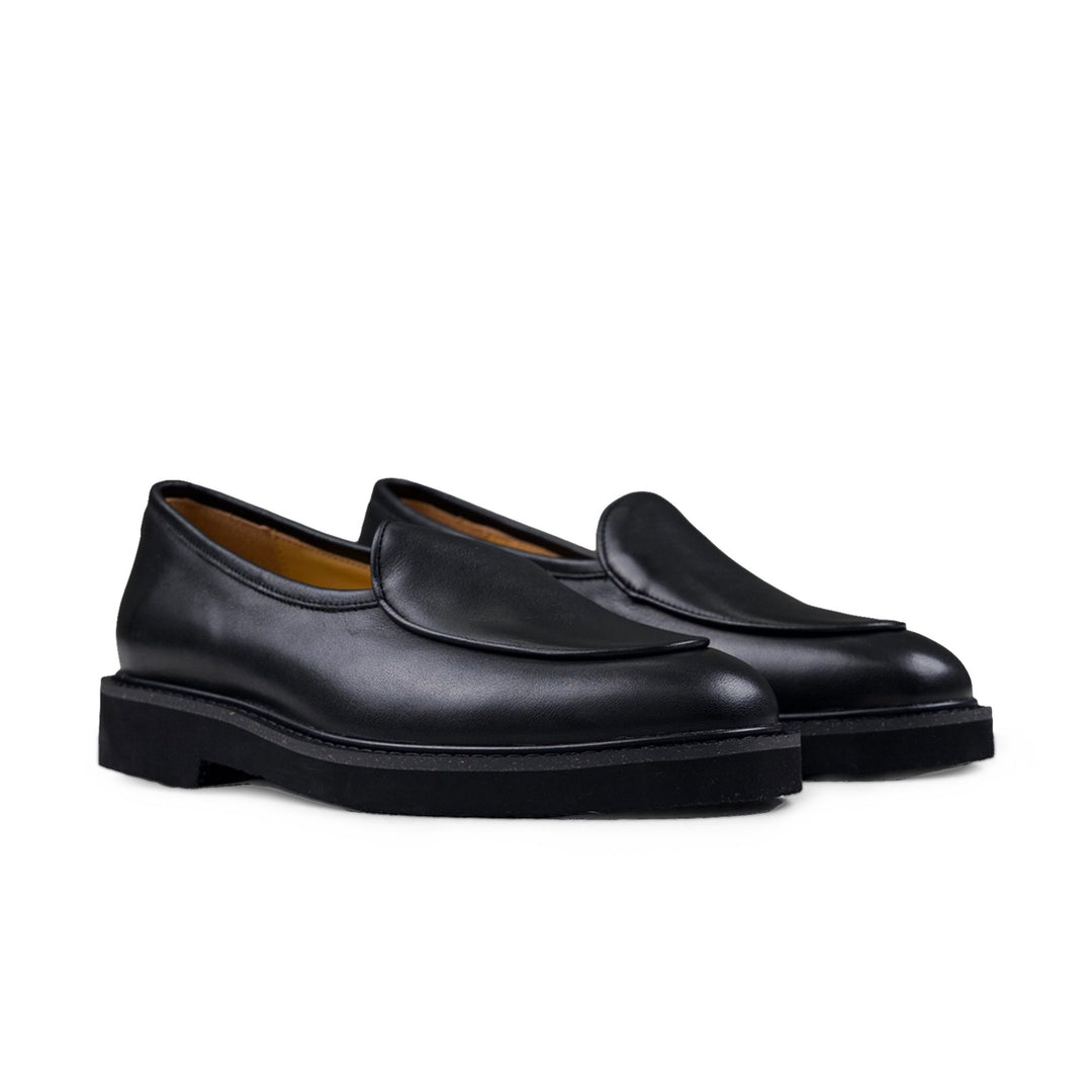 Camden Leather Slip On - Black