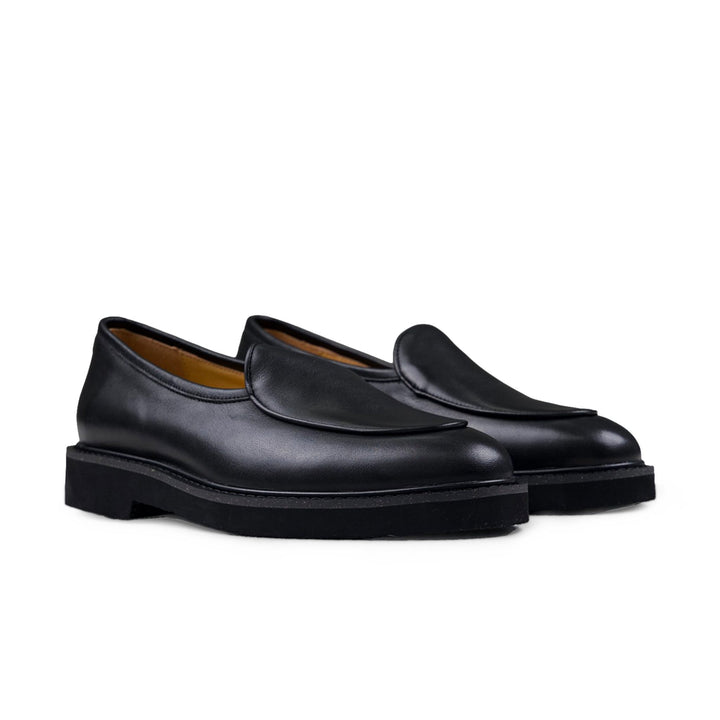 Camden Leather Slip On - Black