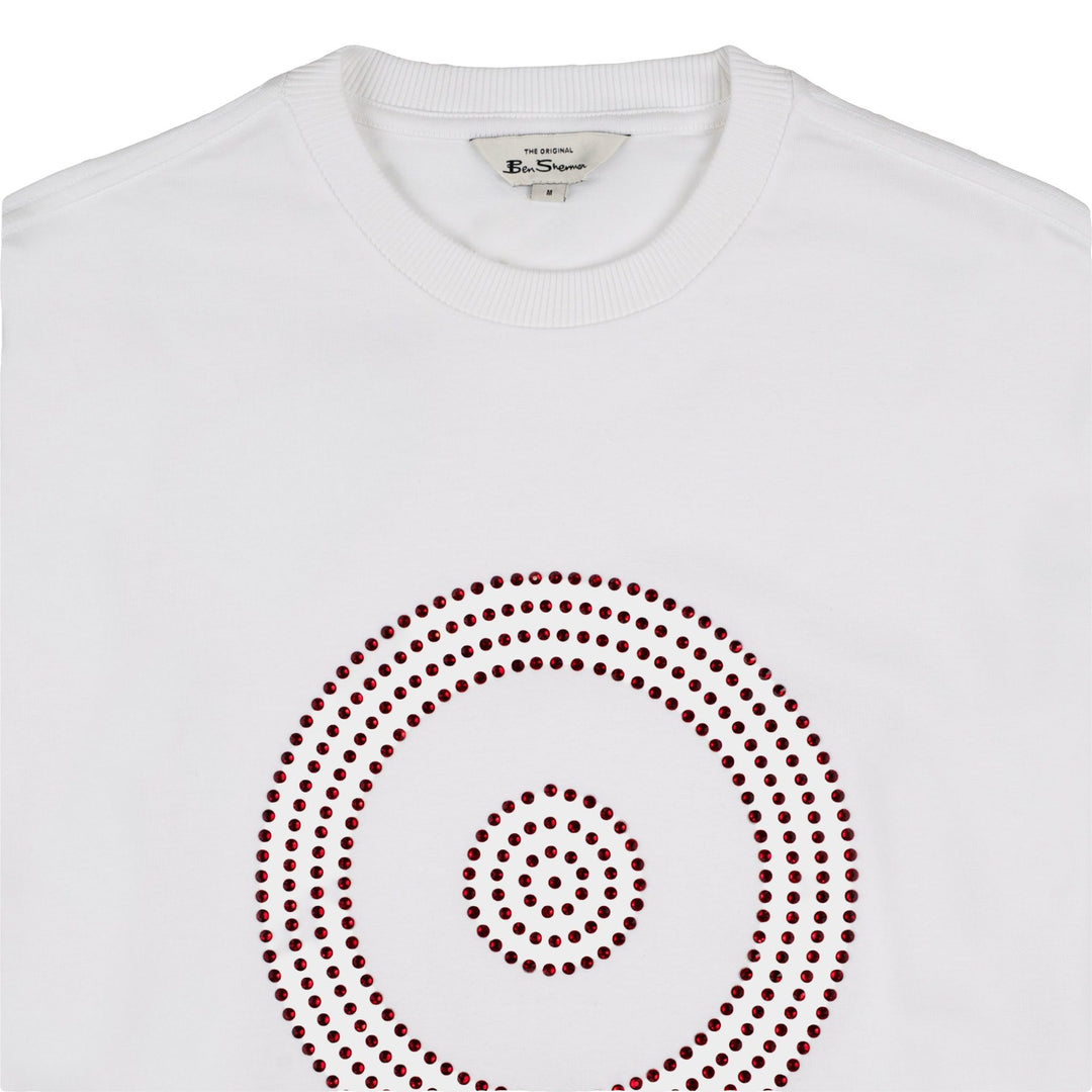 TARGET BLING TEE SHIRT - WHITE RED