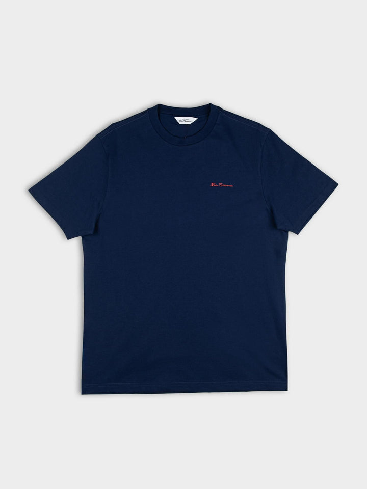Ben Sherman New Port Navy T-Shirt - Classic crew neck tee with embroidered logo on chest