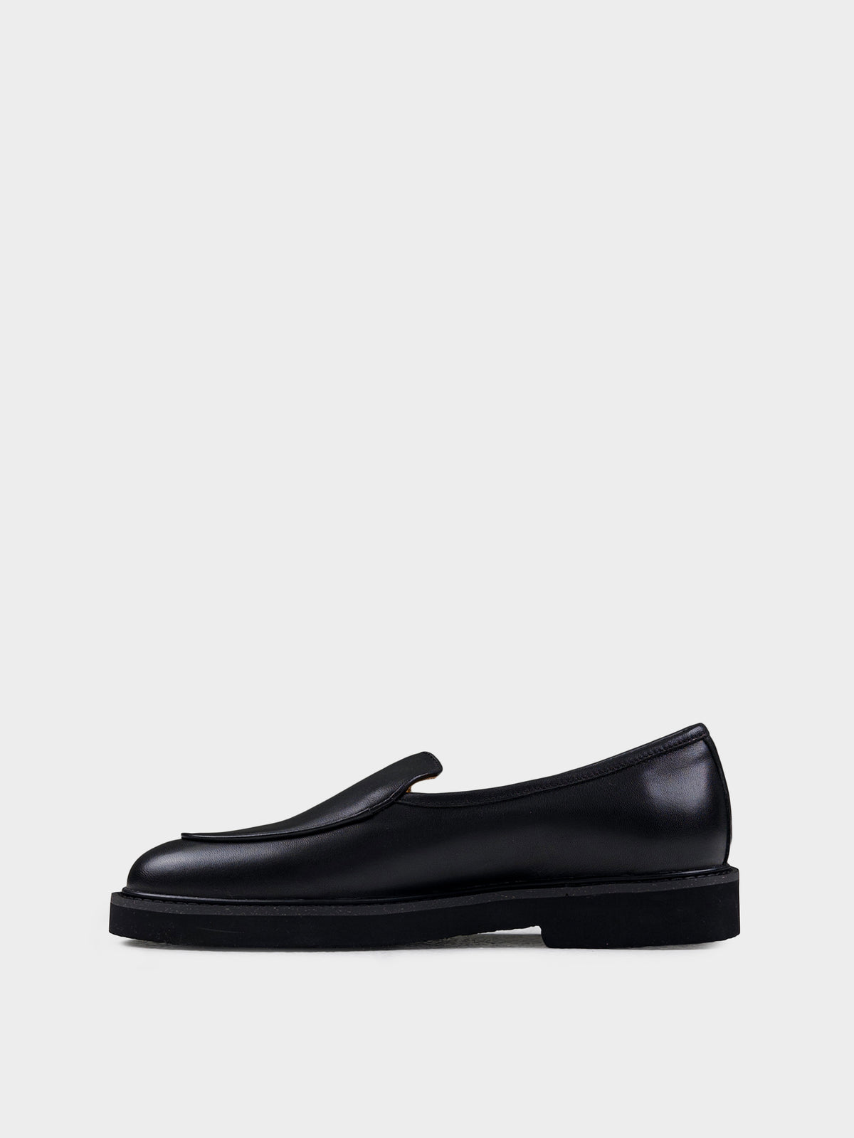 CAMDEN LEATHER SLIP ON - BLACK