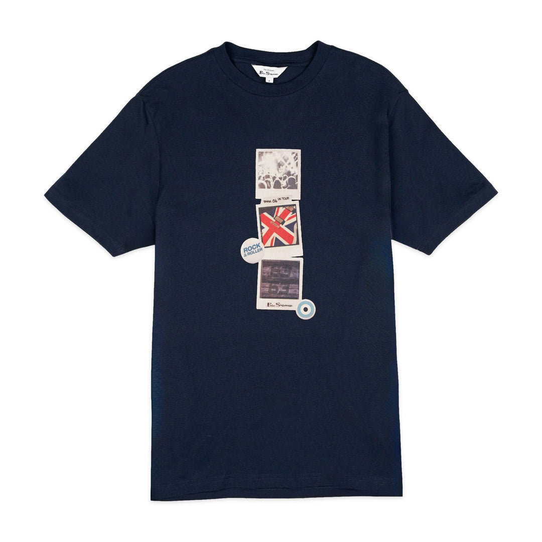 Brit Pop Throwback Tee Shirt - Navy