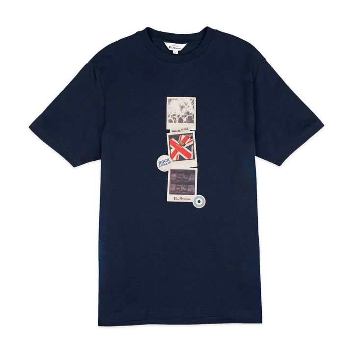 Brit Pop Throwback Tee Shirt - Navy