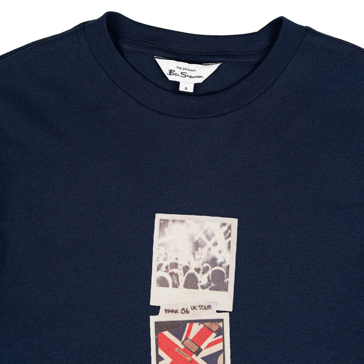 Brit Pop Throwback Tee Shirt - Navy