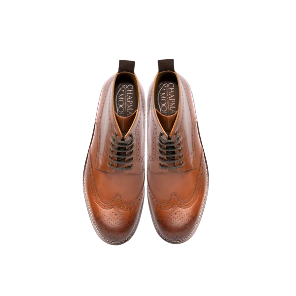 Brogue Boot (Leather) - Tan - CM1110