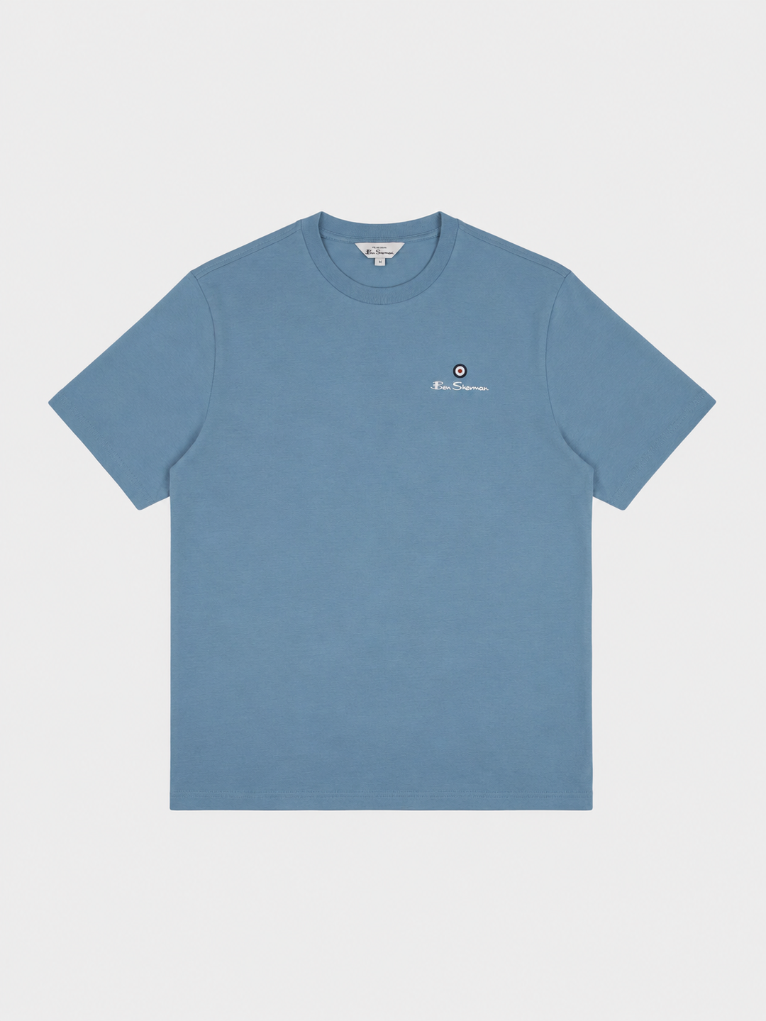 Ben Sherman Essential target print crew neck t-shirt in Cassidy blue – front view