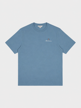 Ben Sherman Essential target print crew neck t-shirt in Cassidy blue – front view