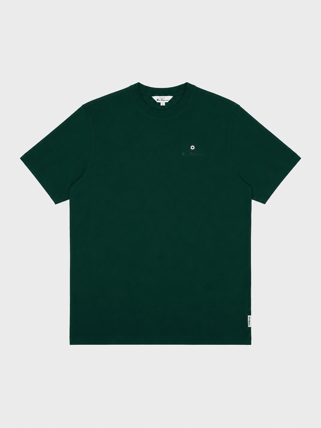 Ben Sherman Essential target print crew neck t-shirt in college green – front view