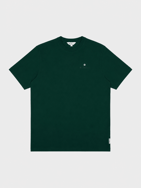 Ben Sherman Essential target print crew neck t-shirt in college green – front view