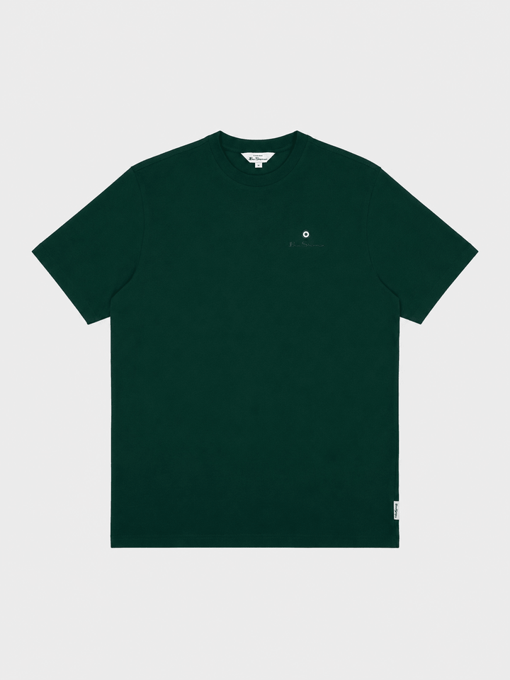 Ben Sherman Essential target print crew neck t-shirt in college green – front view