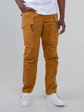 Ben Sherman men's camel cargo pants - regular fit with straight leg and panelled knees
