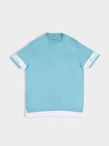 Color Block Tee - Retro Blue