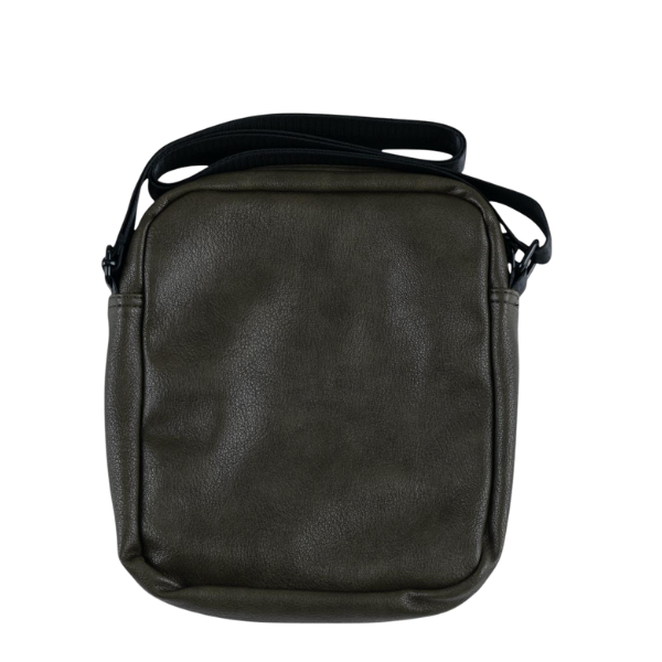 Ben Sherman Cross Body Bag Dark Olive side angle showing crossbody strap and zipper closure
