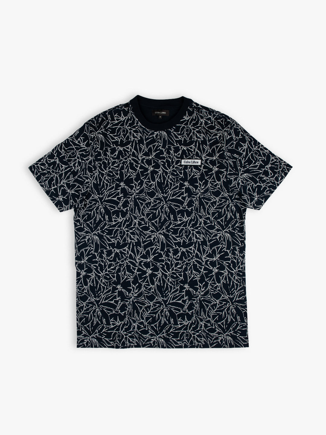 Cuba Libre Tee in Captain Blue – all-over geometric print, crew neck, short sleeve unisex T-shirt by Partisan and Co