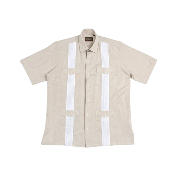 Cuba Libre Adlofo Short Sleeve Linen Shirt - Natural White