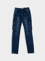 Cargo Slim Fit Denim - Dark Blue