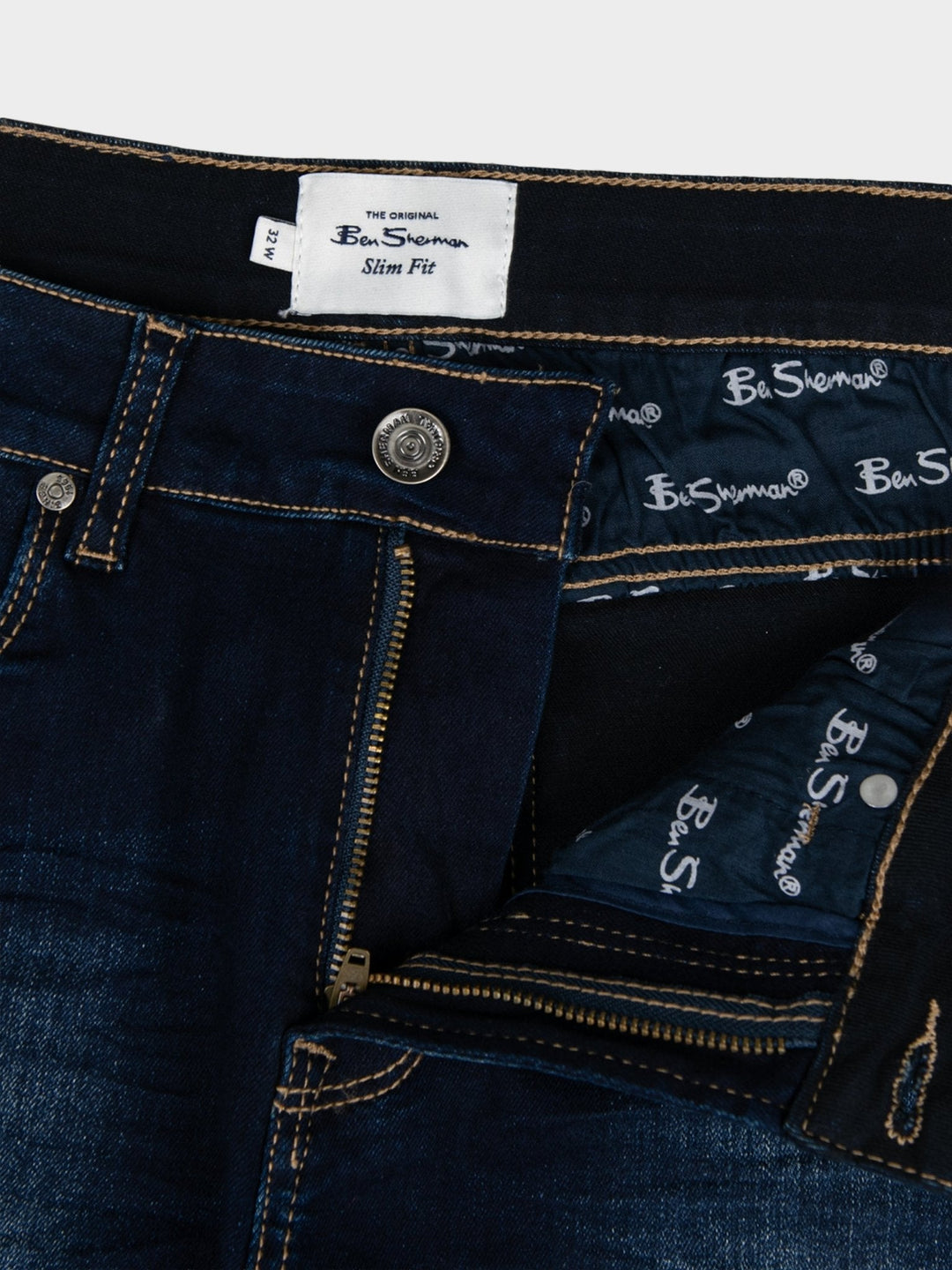 Slim Fit Enzyme Dirty Wash Denim - Dark Blue - view 2