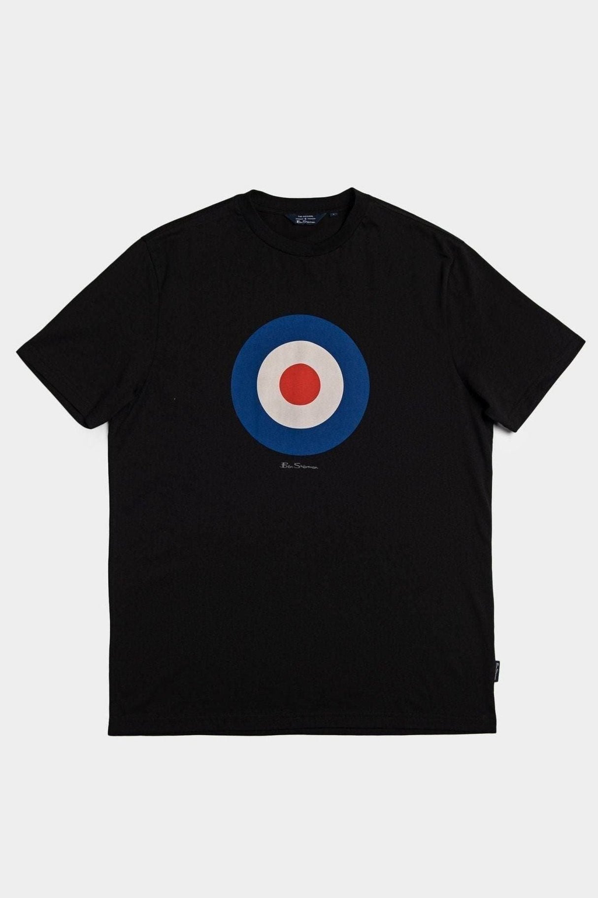 Ben Sherman Target Tee Black Flat Lay - Signature Mod Target Logo T-Shirt Product Shot