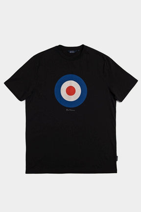 Ben Sherman Target Tee Black Flat Lay - Signature Mod Target Logo T-Shirt Product Shot