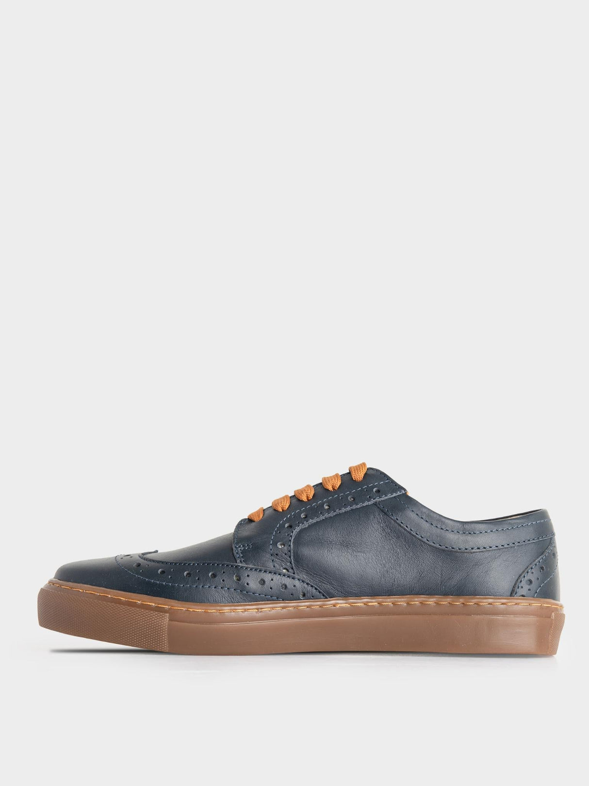 B Leather Brogue  - Navy