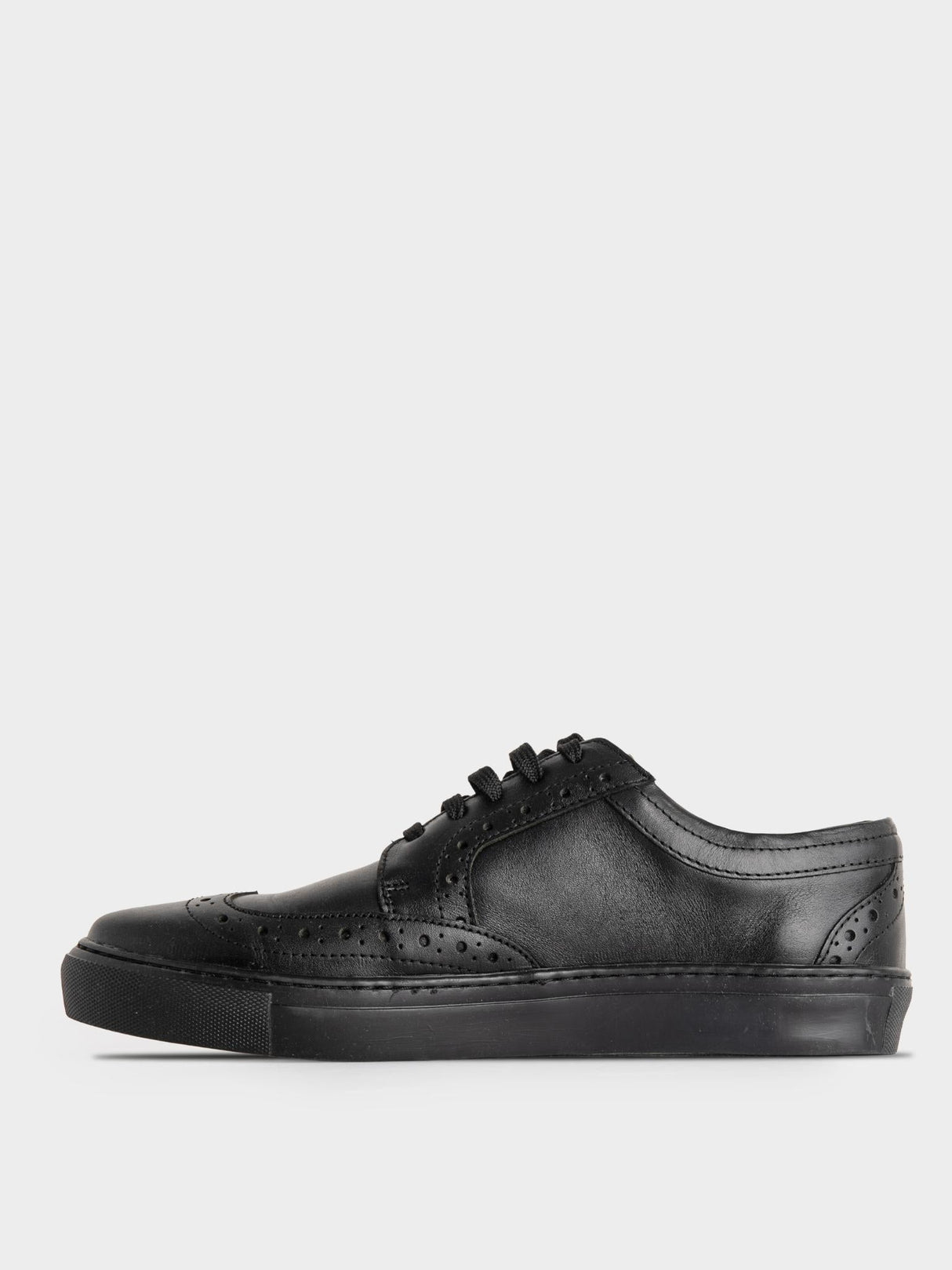 B Leather Brogue  - Black